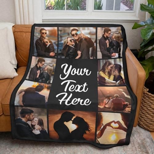 Custom Blanket with Photos Personalized Blankets Customized Blankets and Thows Customizable Blanket Picture Blankets Customize for Valentines Day Gifts Birthday for Her Him Girlfriend Boyfriend Wife