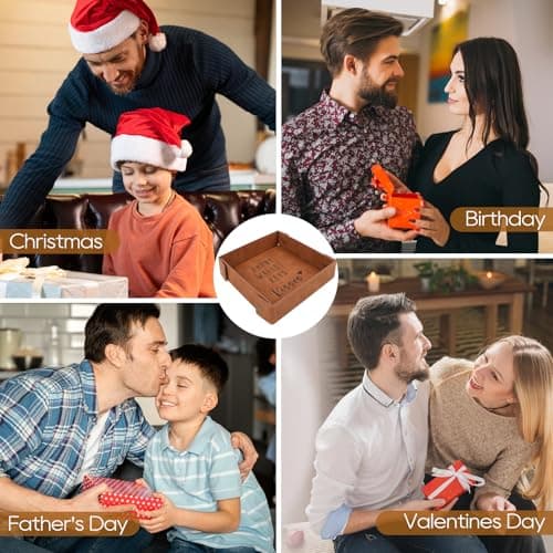 Gifts for Boyfriend, Husband, Romantic Gifts for Him, Mens Birthday Gifts Idea - Premium PU Leather Valet Tray - Best Mens Gifts for Birthday Anniversary