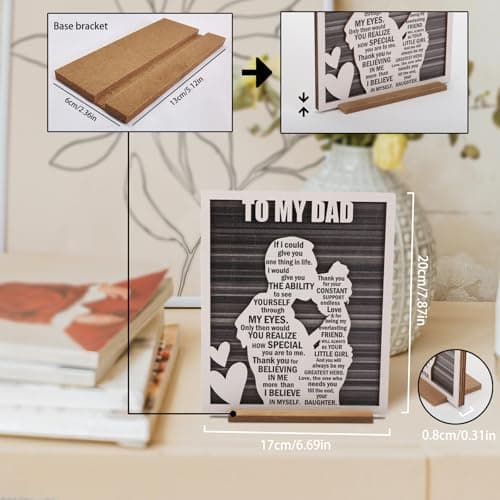 Birthday Gifts for Dad from Daughter, Easter Father’s Day Dad Gift from Daughter, Rustic Daddy and Daughter Hug Wood Sign, Papa Valentine’s, Christmas Gifts Ideas