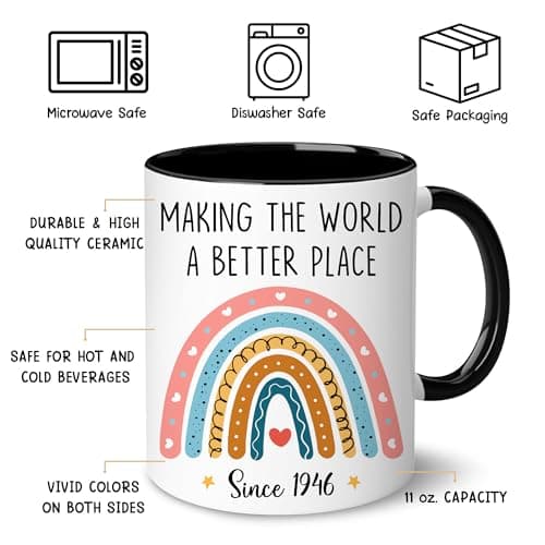 GLAKEUN 1946 Making Mug - Happy 80 Year Old 1946 Presents - 80th Present Ideas - 80th Birthday Mug, Unique Gifts for Her - Him, Men, Women, Wife, Sister, Best Friend - Funny Gag Coffee Cup