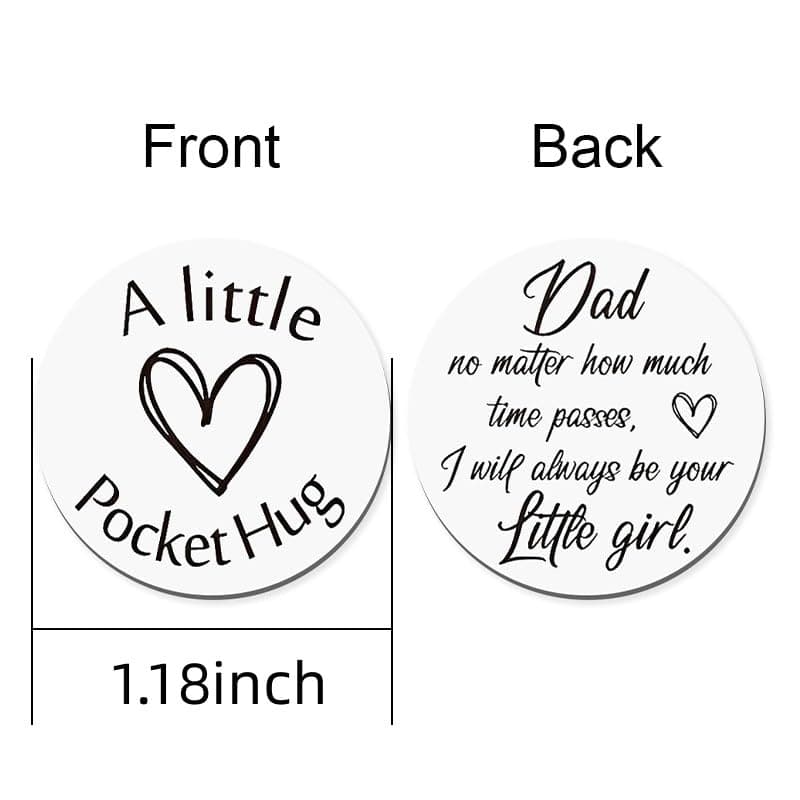 ShiQiao Spl Pocket Hug Token Keychain Gift Dad Fathers Day Birthday gifts from Daughter Dad Daddy Father Christmas Presents for Men with PU Leather Keychains