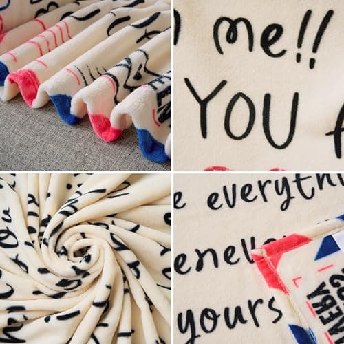 Joiedomi Birthday Gifts for Mom Soft Flannel Mom Blanket for Women Wife Grandma Mothers Day Anniversary Present from Daughter Son 50" x 60" Ivory White