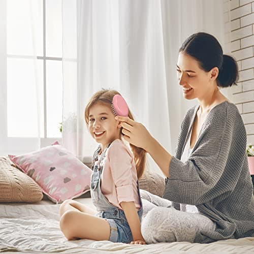 6 Pieces Mini Wet Hair Brush, Travel Detangling Brush, for Most Hair Types, with Ease Knots Without Tears or Breakage, Multicolor