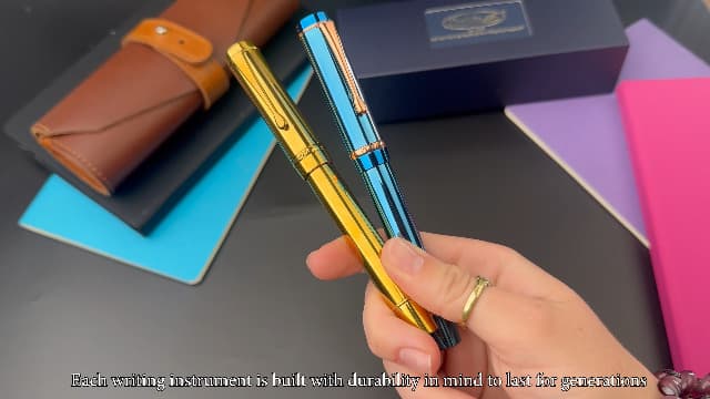 YIVONKA Ballpoint Pen Luxury Ballpoint Line Black Refill width 0.5mm Gift Set for Men & Women Professional Executive,Office,Nice BallPens Classy Gift Box (Silver)