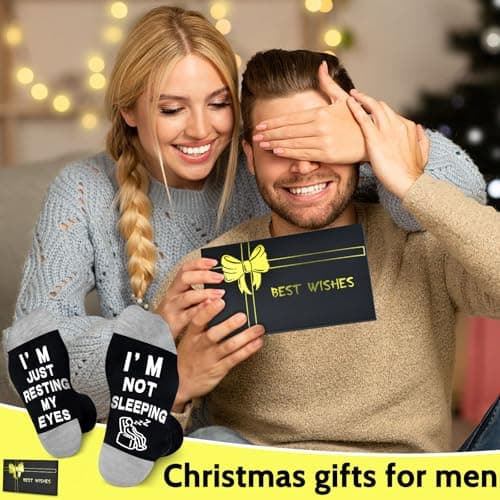 Dealswin Birthday Gifts for Men Dad Fathers Him Husband, I'm Not Sleeping I'm Just Resting My Eyes Socks