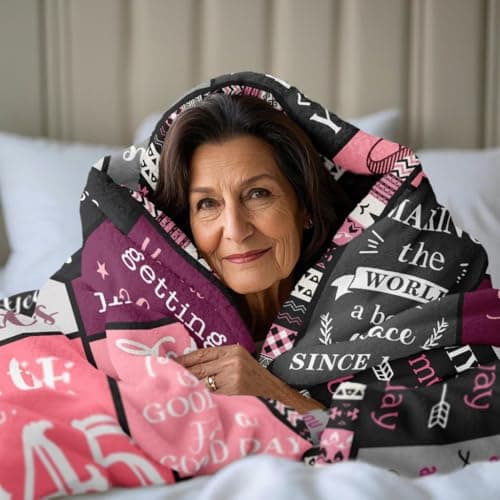 Ryubein 80th Birthday Gifts for Women, 80th Birthday Decorations for Women, 80 Year Old Birthday Gifts for Woman, Best Gifts for 80th Birthday, 1945 80th Birthday Blanket 50" X 60"