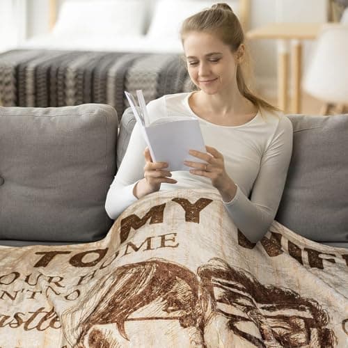 CENSIHER Gift for Wife from Husband to My Wife Blanket Wedding Anniversary Romantic Gifts for Women Birthday Christmas Valentine's Mother's Day Healing Thoughts Blanket Presents for Her