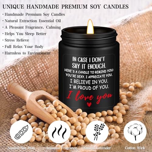 Homsolver Anniversary Wedding Birthday Gifts for Him Boyfriend Husband, Unique Romantic Gift for Him Lavender Candle, Funny Romantic Anniversary Birthday Gifts for Him,Boyfriend, Husband