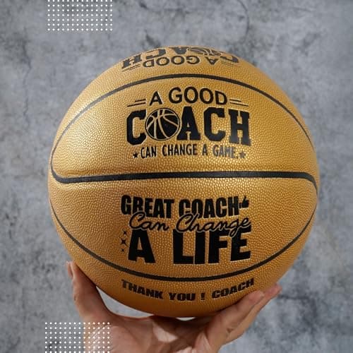 Basketball Coach Gifts for Men, Engraved Basketball with Warm Message for Coach Appreciation, Gold