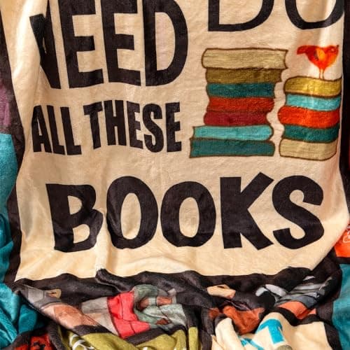 Book Lover Blanket Gifts for Book Lovers - I Really Do Need All These Books Soft 50" X 60" Soft Throw Blanket - Christmas Books Themed Presents for Readers