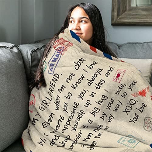 Gifts for Girlfriend 60"x50" Blanket -Girlfriend Christmas Birthday Gifts for Women - Coolest Romantic Gift for Gf Valentine - Girlfriend Anniversary Presents - Cool Girlfriend Gift Ideas