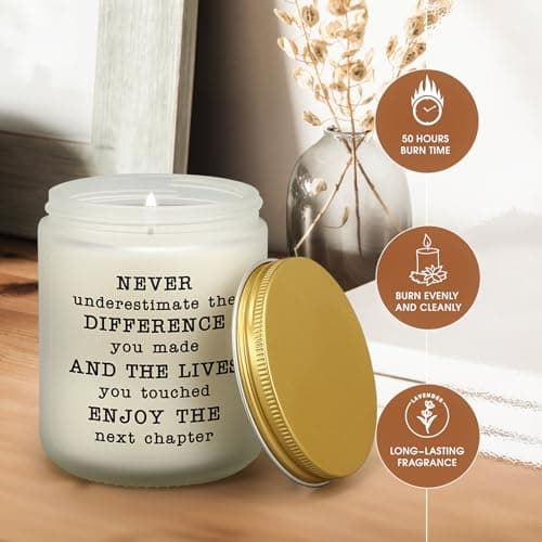 Goodbye Gifts for Coworkers, Retirement Gifts for Women, Going Away Farewell Moving Away Gift for Friends Teachers, Inspirational Gift, Lavender Candle