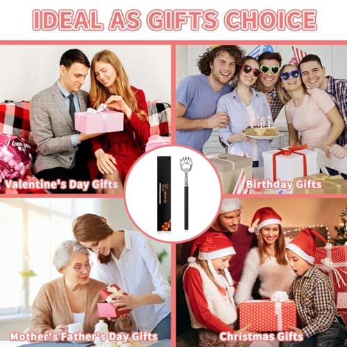 WOVTE Bear Claw Extendable Back Scratcher for Men Women, Stocking Stuffers for Adults Men, Mothers Day Fathers Day Birthday Christmas Gifts for Men Women Mom Dad Husband