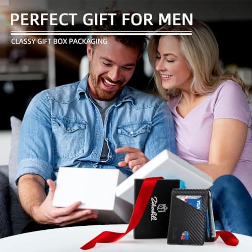 Zitahli Wallet for Men Slim 11 Credit Card Holder RFID Blocking Small Men's Wallet Bifold Minimalist Front Pocket With Mens Gifts Box