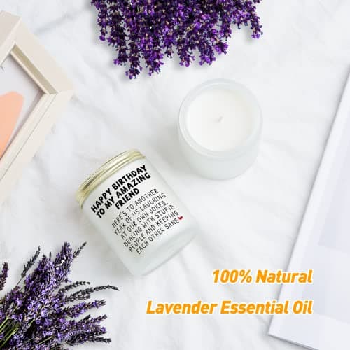 Jonico Happy Birthday Gifts for Women - Funny Best Friend Friendship Birthday Gifts for Women Bestie BFF Coworker Classmate, Lavender Candle