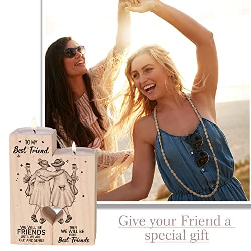 Candle Holder for Friend - Gifts for Friends，Women Female Girl Friends Personalized Custom Friendship Birthday Gift，Best Women Gift Idea for Christmas Thanksgiving