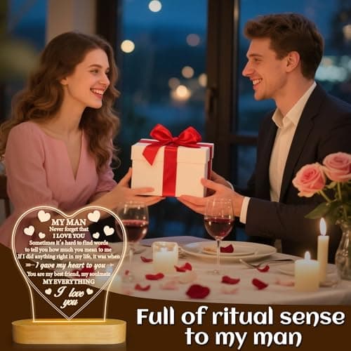 Gifts for Him, I Love U to My Husband's Gifts with Warm Light for Home Decor, Gifts for Birthday, Xmas,Holidays, A Thankyou Gifts for Him Husband Boyfriend My Man