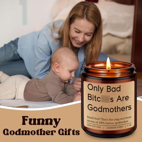 Fairy's Gift Candles, Godmother Gifts, God Mother Proposal Gifts for Women Best Friends, Godparent Day Christmas Godmother Proposal, Godmom Presents, Funny God Mom Presents for Her Bestie Sister Aunt