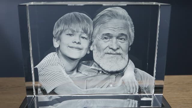 ArtPix 3D Crystal Photo, Personalized Gifts for Women, Wife, Her, Him, Men, Husband, Grandma, Great Customized Gift With Your Own Photo, Custom Glass 3D Laser Etched Picture Wedding