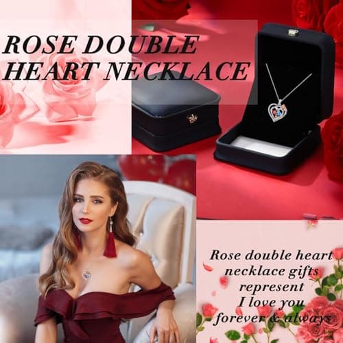 Iefil Christmas Gifts for Wife Women - 925 Sterling Silver Double Birthstone Necklace, Anniversary Birthday Gifts for Women, Jewelry Gift for Wife Girlfriend Mom Her