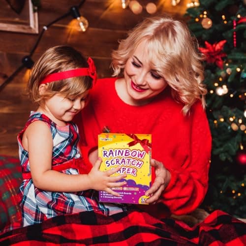 FUNNYB&G Rainbow Scratch Paper Art for Kids - 60 Pcs Magic Rainbow Scratch Paper Off Set Scratch Easter Crafts Arts Supplies Kits Pads Sheets for Party Games Halloween Christmas Birthday Gifts