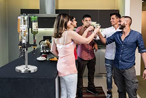 OGGI Professional 3-Bottle Revolving Liquor Dispenser, Stainless Steel