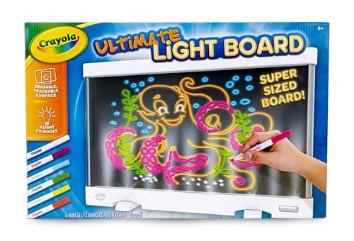 Crayola Ultimate Light Board - White, Kids Drawing Tablet, Holiday & Christmas Gifts, LED Drawing Board, Sketching Art Projector, Toys for Boys & Girls, 6+