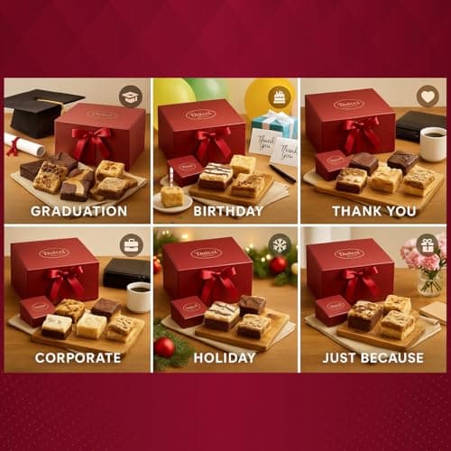 Dulcet Gift Basket – Premium Freshly Gourmet Baked Goods – Gift Basket for All Types of Special Occassions - Assorted Variety of Tastes with Delicious Brownies, Crumb Cakes Rugelah, and Muffins.