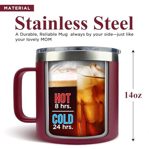 Gifts for Mom from Daughter, Son - Mothers Day Gifts for Mom, Wife, Women - Moms Birthday Gift Ideas, Cool Birthday gifts for Moms, Mothers - Best mom Mug, 14 Oz Stainless Steel moms Coffee Mug