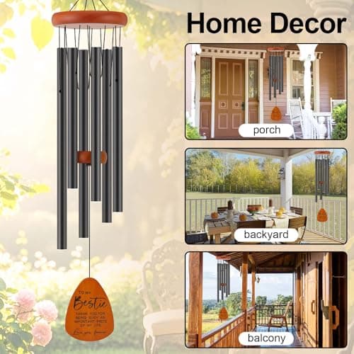 Bestie Gift for Women, Friend Gifts for Women, Unique Friendship Gifts for Birthday, Mothers Day, Christmas, 32 Inch Wind Chimes Gift for Home Decor