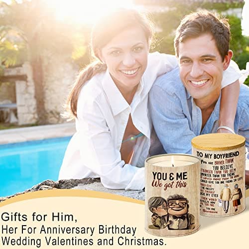 Lavender Candle - Personalized Gift for Boyfriend, Best for Birthday, Anniversary, Valentine's Day, Relaxing Stress Relief, 50 Hours Burn Time