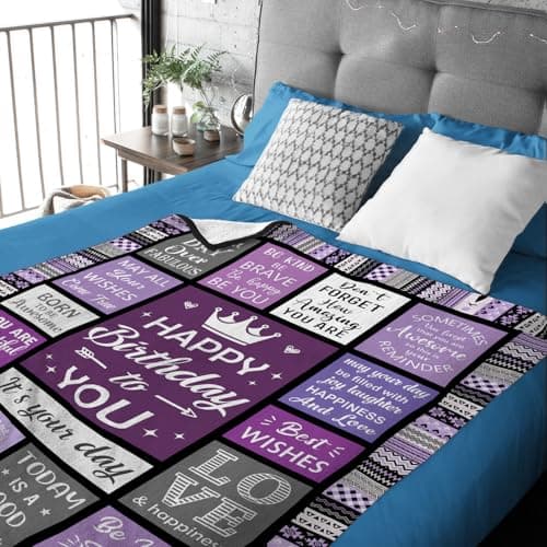 Yamco Birthday Gifts for Women - Happy Birthday for Woman Throw Blanket 60"x50" - Women's Birthday Gifts Unique - Cool Presents for Her Birthday - Female Bday Gift Ideas Friendship - Bday Decorations
