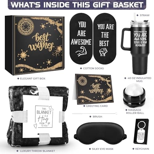 Gift Basket for Men - Best Birthday Gifts Box, Anniversary Gift Set, Boyfriend Gift Kit, Get Well Soon Baskets, Self Care Package, Unique Ideas Present for Him Dad Brother Husband Boy Friend Man