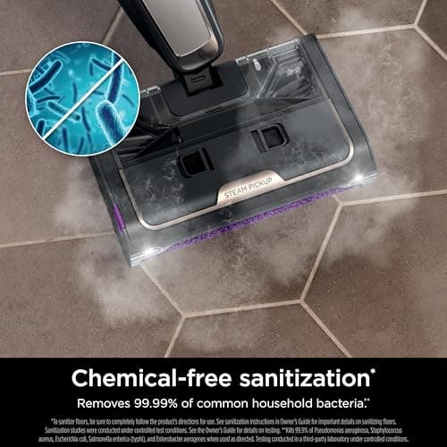 Shark Steam Pickup Lightweight 3-in-1 Steam Mop Cleaner Picks Up Debris, Deep Scrubs & Steam Sanitizes - All At Once for Home with Sealed Hard Floors like Hardwood, Tile & Laminate, SD201