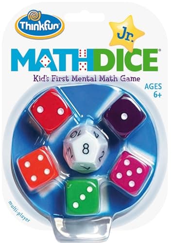 ThinkFun Math Dice Junior Game - Engaging Math Skills Builder | Perfect for Kids Aged 6+ | Aids in Mental Agility | Toy of The Year Nominee