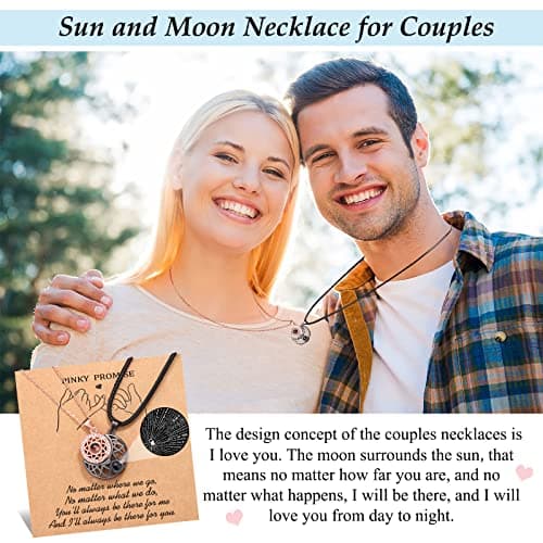 UPROMI Couple Necklace for Boyfriend/Girlfriend/Husband/Man/Soulmate, Anniversary Christmas Birthday Wedding Gifts for Him Her