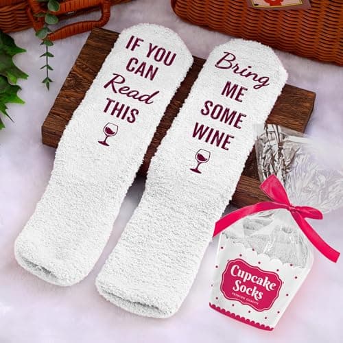 VICRAZY Wine Gifts for Men, Women - Funny Socks - Gifts for Lovers - Stuff, Stocking Stuffers
