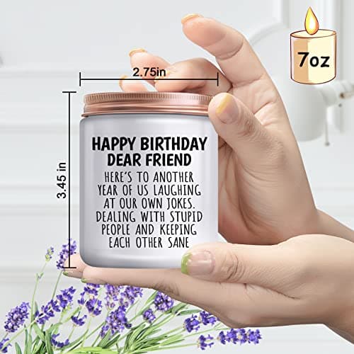 Happy Birthday Gifts for Women - Funny Gift for Best Friend Coworker Classmate Bestie Present Lavender Candle