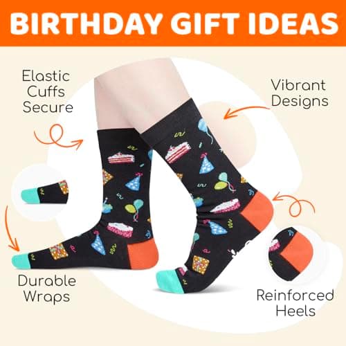 HAPPYPOP Birthday Gifts for Men - Socks for 60 Year Old Dad Grandfather with Greeting Card