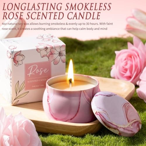 Birthday Gifts for Women Self Care Set Get Well Soon Gift Baskets, Relaxing Rose Spa Gift Basket Care Package for Women, Unique Xmas Gifts for Mom Her Girlfriend Sister Best Friend Wife Grandma