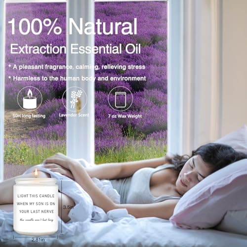 Homsolver Daughter in Law Gifts, Birthday Christmas Anniversary Wedding Gifts for Daughter from Mother Father in Law, Funny Sons Girlfriend, Future Daughter-in-Law Lavender Candle Gift from Mom Dad