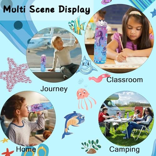 muyurra Christmas Gift for Girls Decorate Your Own Water Bottle Kits for Girls Age 4-12, Girl Water Bottle DIY Arts and Crafts Kits Supplies Christmas Birthday Gifts for Girl 4 5 6 7 8 9 10 Year Old