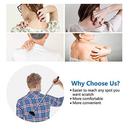 6 Pack Extendable Back Scratcher - Portable Telescoping Metal Back Scratchers/Hand Massager with Soft Rubber Handles for Thanksgiving, Birthday, Christmas Gifts