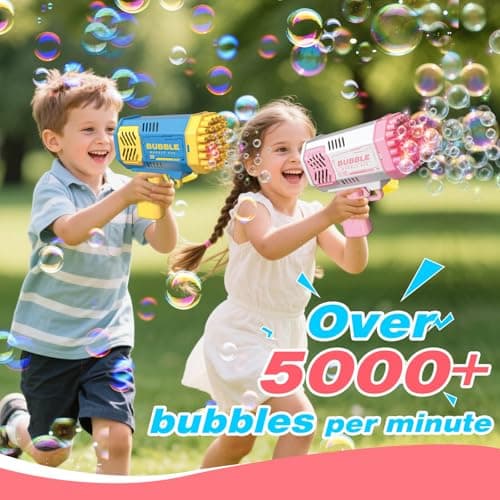 JONEG Toys for 3-8 Year Old Boys Girls: 2 Pack Bubble Machine for Kids with Bubble Solution, Gifts for 3 4 5 6 7 8 Years Old Boy Birthday Toy for Kid Toddlers Ages 4-6 Outdoor Wedding Bubbles Wands