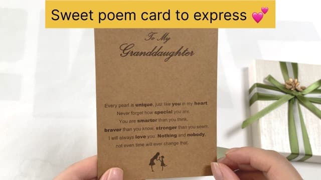 YEETONDA Granddaughter Necklace - Granddaughter Gifts from Grandma, Graduation Gifts for Her, Birthday Christmas Confirmation Wedding Keepsake Jewelry gifts for Granddaughter Teen Girls, Sterling Silver Freshwater Pearl Necklace