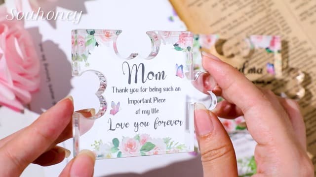 Best Friend Birthday Gifts, Friend Gifts for Long Distance, Friend Birthday Gifts for Women, Acrylic Puzzle Plaque Gifts for Friend on Mothers Day -2.8 * 3.3in