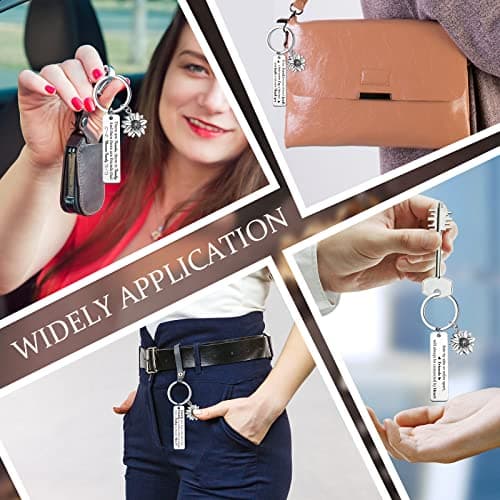 Cunno 6 Pcs Friendship Keychains for Women Best Friend Stainless Steel Keychains Christmas Friendship Appreciation Gifts