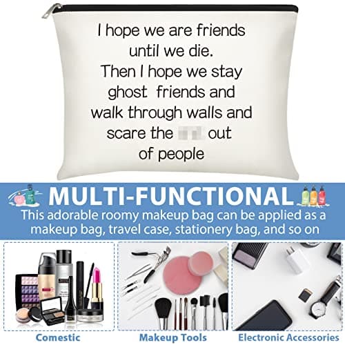 Frienda 3 Pcs Good Friend Gifts Cosmetic Bag for Women Friendship Makeup Bag Travel Cases for Birthday Graduation Moving Away Christmas Bestie Soul Sister(Trend Style)