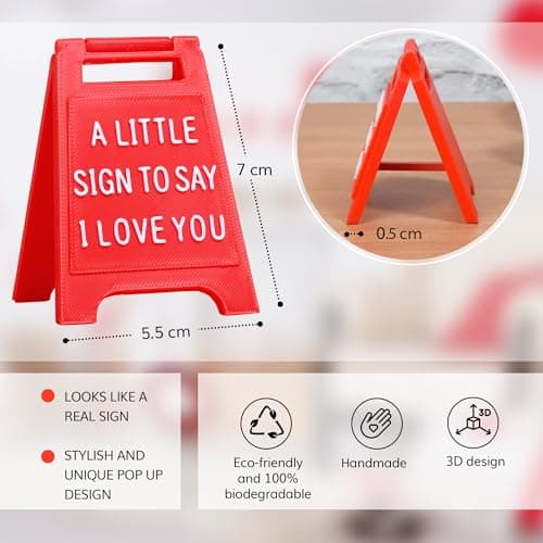 Mini Sign Valentine's Decoration Anniversary Present - Romantic I Love You Sign - Fun Boyfriend - Cute Birthday, Christmas, Wedding Gift for Girlfriend, Wife, Fiancee