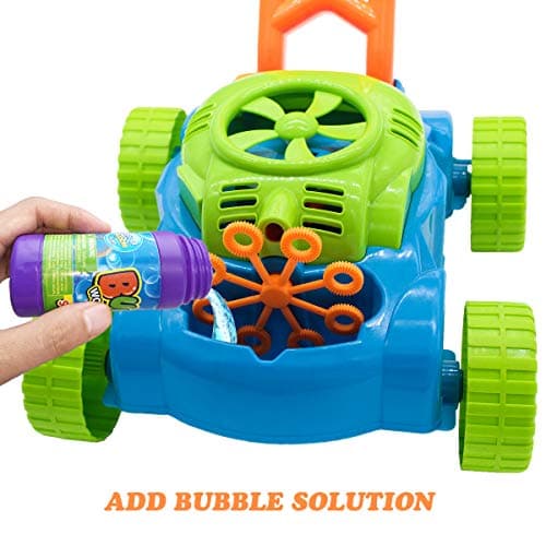 Lydaz Bubble Lawn Mower for Toddlers 1-3, Outdoor Bubble Blower Machine for 1 Year Old Boys Toy Gifts, Kids Push Summer Outside Garden Toys, Halloween Birthday Gifts for Preschool Baby Boys Age 1 2 3